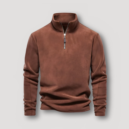 Quarter Zip Fleece Zachte en Warme Staande Kraag Trui Mannen