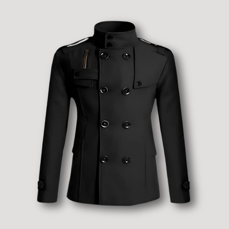 Dubbele Breasted Militaire Stijl Heren Jas