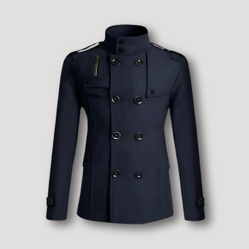 Dubbele Breasted Militaire Stijl Heren Jas