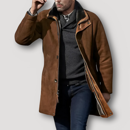 Winter Suede Jacket Vintage Voor Mannen