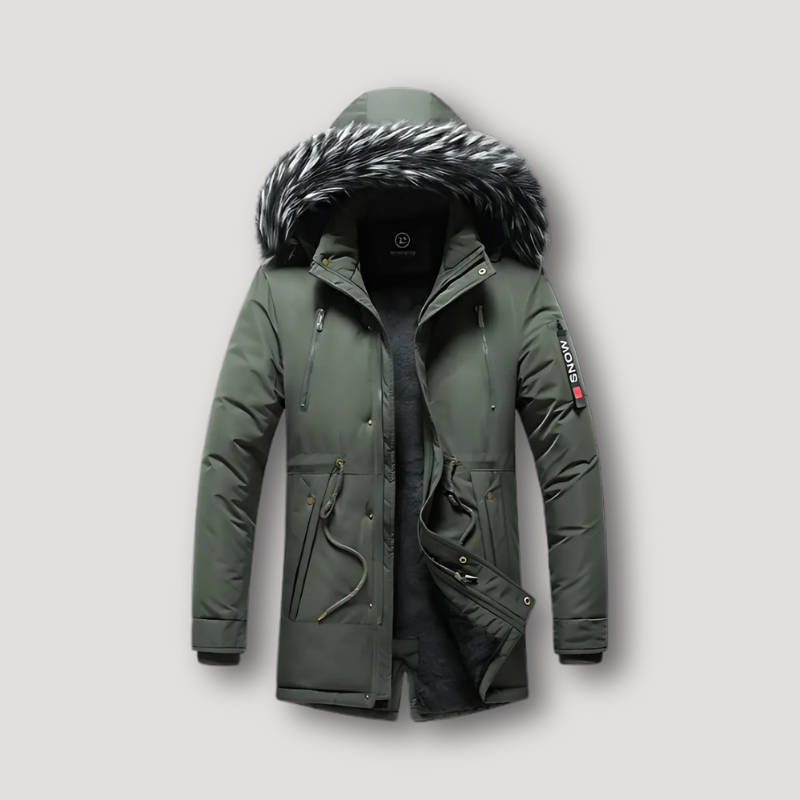 Kunstbont Hood Winter Isolatie Parka Waterproof Jas Mannen