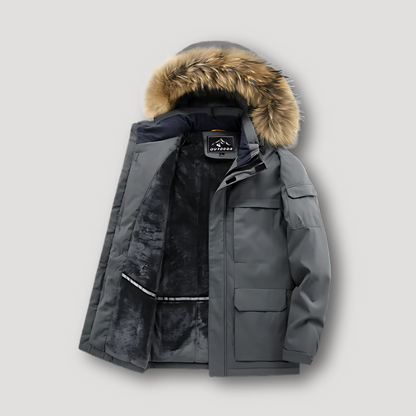 Kunstleer Hood Pluche Voering Winter Parka Jas