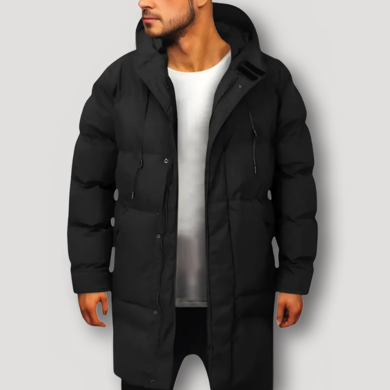 Quilted Winter Coat Long Puffer Voor Mannen