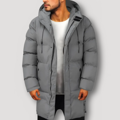 Quilted Winter Coat Long Puffer Voor Mannen