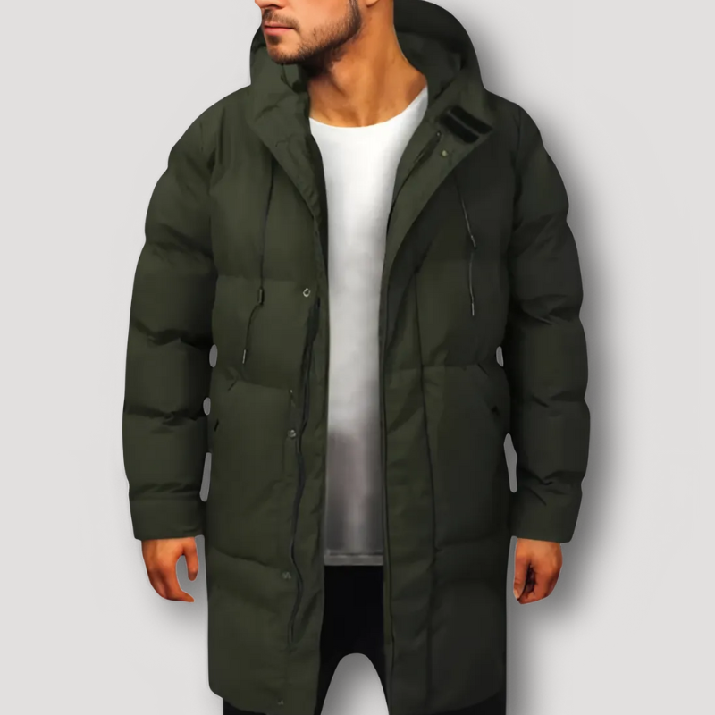 Quilted Winter Coat Long Puffer Voor Mannen