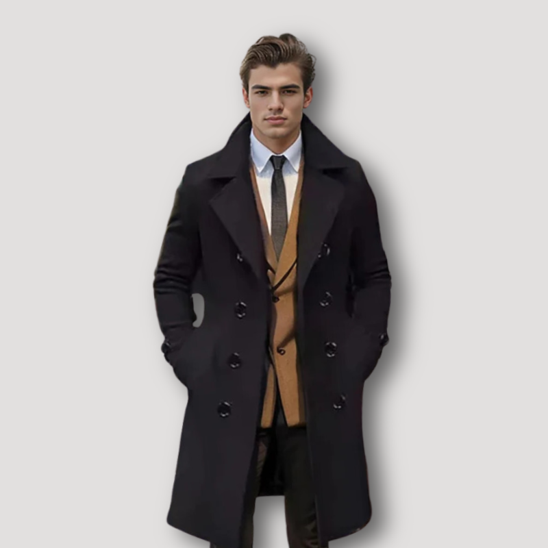 Grote Knoppen Dubbel Breasted Mannen Trench Coat