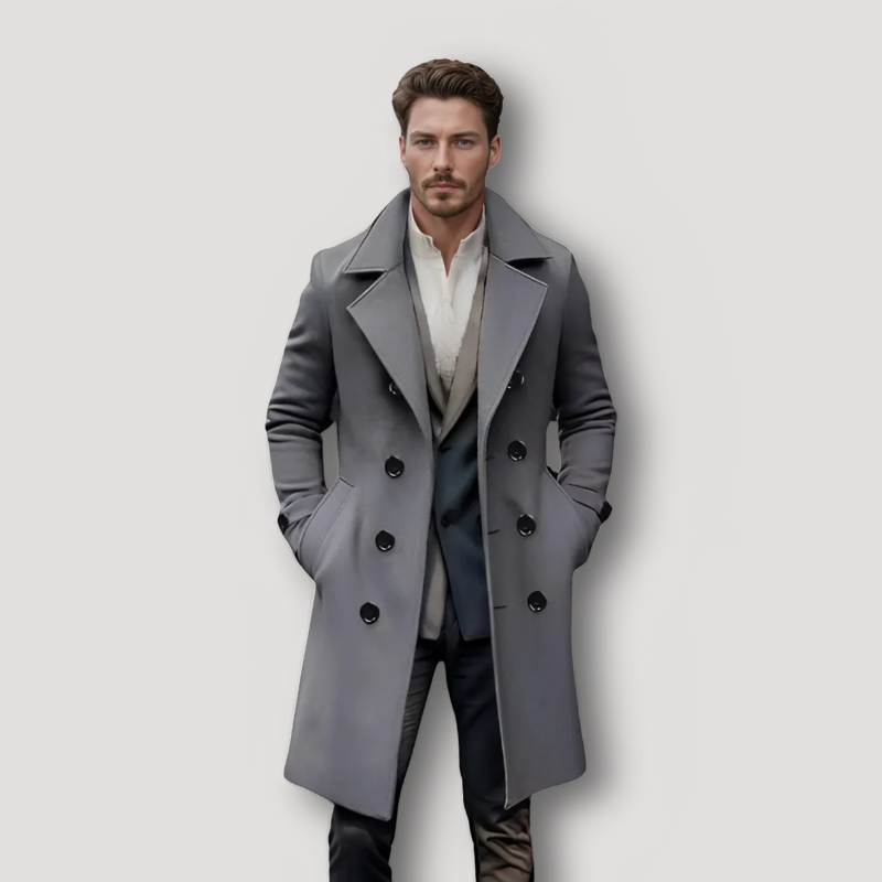 Grote Knoppen Dubbel Breasted Mannen Trench Coat