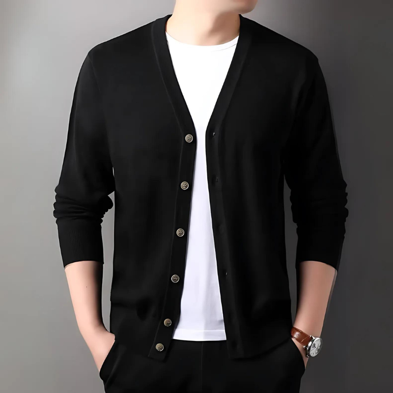 Button Up Smart Casual Geribd Breisel V-hals Wol Cardigan