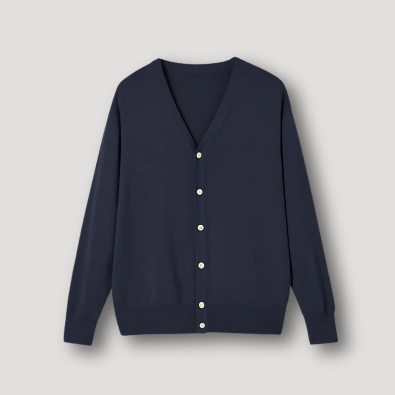 Button Up Smart Casual Geribd Breisel V-hals Wol Cardigan