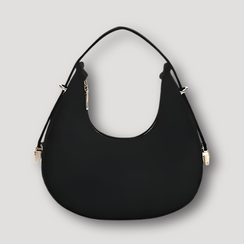 Minimalistische Halve Maan Hobo Bag Leren