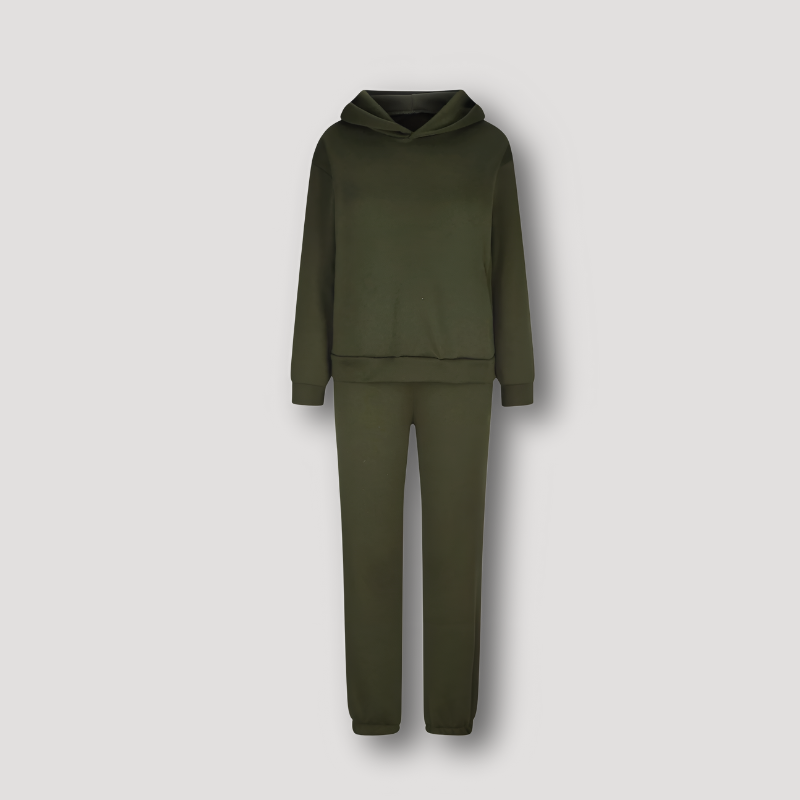 Fleece Lined Mattes Winter Hoodie Jogger Set