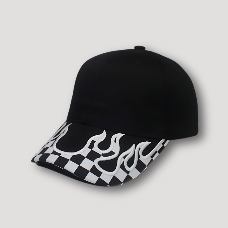 Vlam Grafisch Borduursel Zwarte Baseball Cap