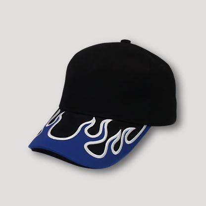 Vlam Grafisch Borduursel Zwarte Baseball Cap