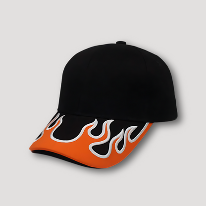 Vlam Grafisch Borduursel Zwarte Baseball Cap