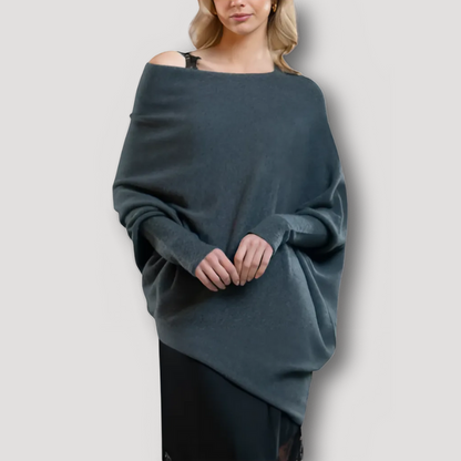 Off Shoulder Oversized Dames Gebreide Trui