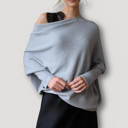 Off Shoulder Oversized Dames Gebreide Trui