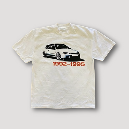 1990er Honda Civic T Shirt Met Print Wit Grafisch Tee