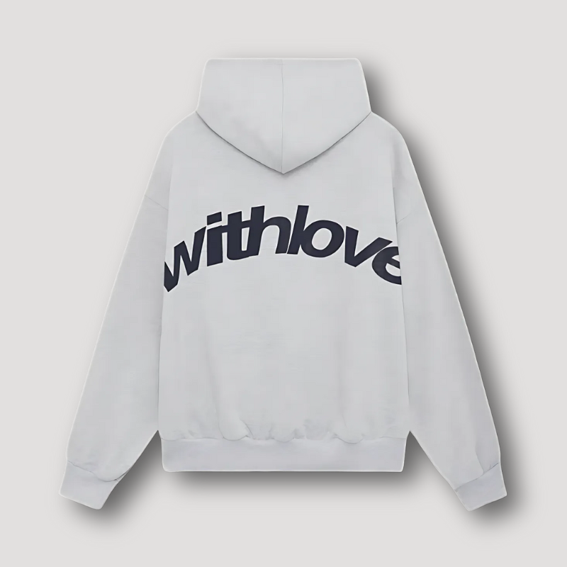 Oversized Pullover Klassieke Hoodie 'withlove' Grafische Print