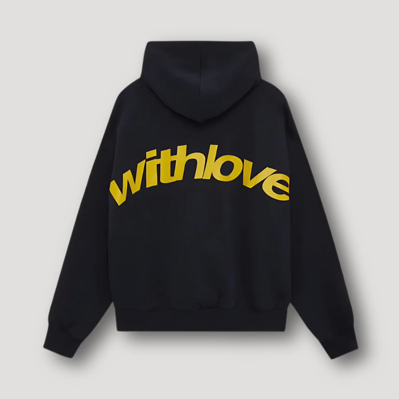 Oversized Pullover Klassieke Hoodie 'withlove' Grafische Print