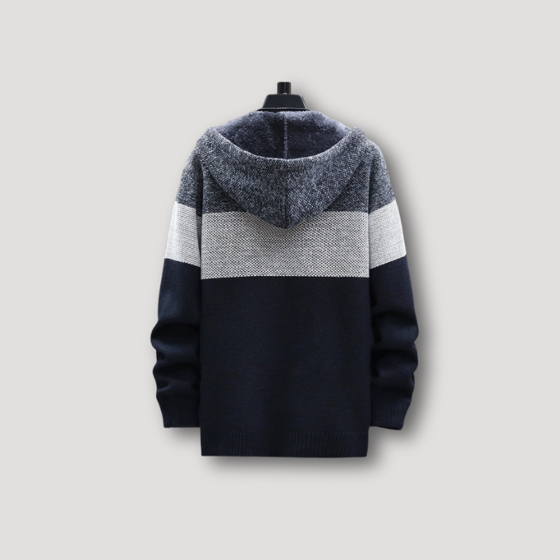 Color Block Hoodie Fleece Jas Gevoerd Heren