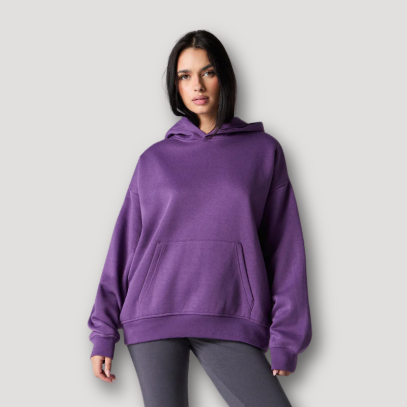 Oversized Casual Sweatshirt Paars Hoodie Voor Dames