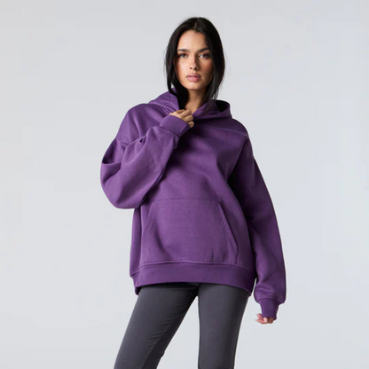 Oversized Casual Sweatshirt Paars Hoodie Voor Dames