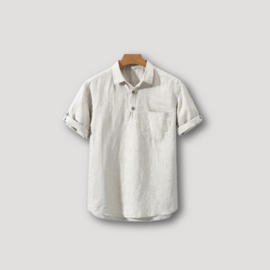 Zomers Korte Mouwen Linnen Polo Shirt