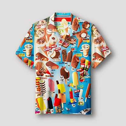 Ice Cream Popsicle Grafisch Korte Mouwen Zomer Hawaii Shirt