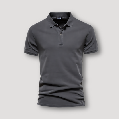 Zomer Casual Enkele Kleur Korte Mouw Slim Fit Polo Shirt Heren