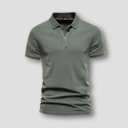 Zomer Casual Enkele Kleur Korte Mouw Slim Fit Polo Shirt Heren