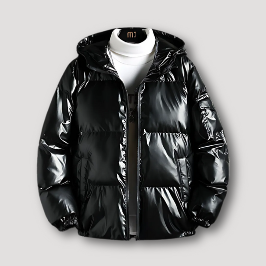 Glanzend Reflecterend Quilted Padded Isolatie Puffer Jas