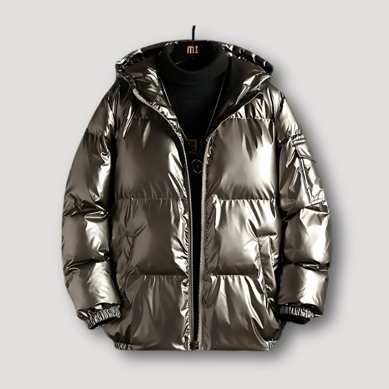 Glanzend Reflecterend Quilted Padded Isolatie Puffer Jas