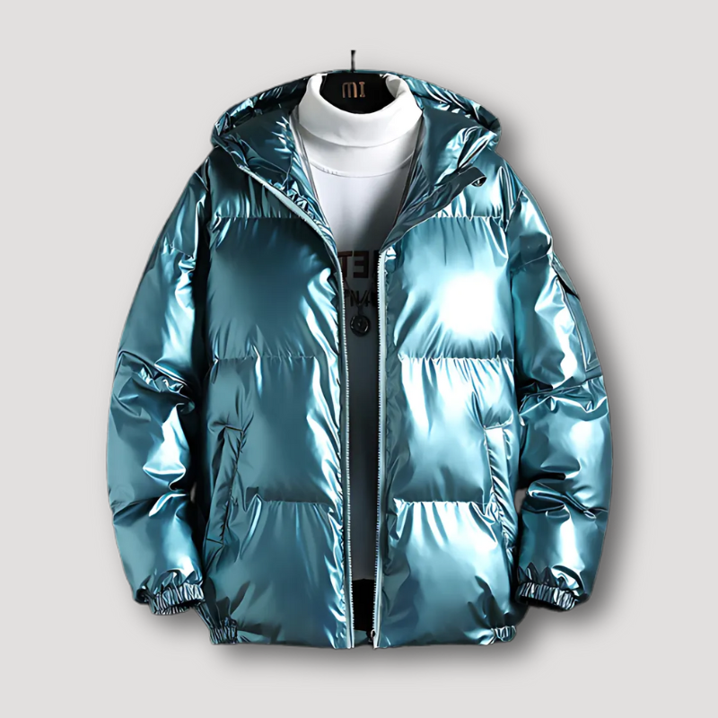 Glanzend Reflecterend Quilted Padded Isolatie Puffer Jas