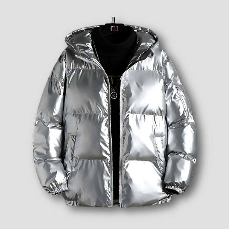 Glanzend Reflecterend Quilted Padded Isolatie Puffer Jas