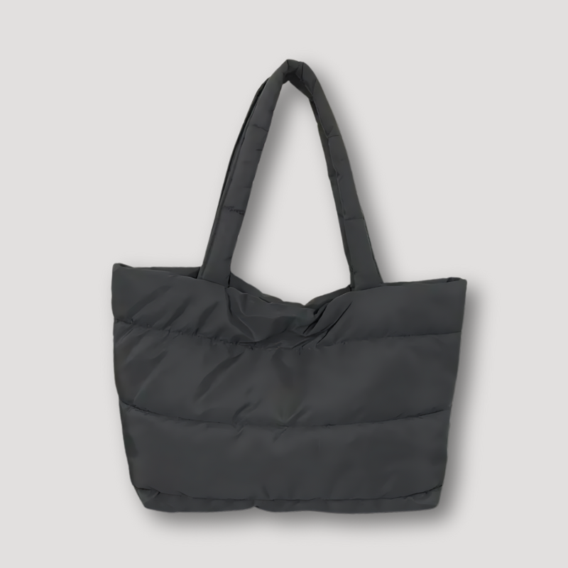 Zwart Gewatteerd Padded Puffer Schouder Tas