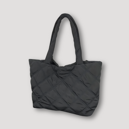 Zwart Gewatteerd Padded Puffer Schouder Tas