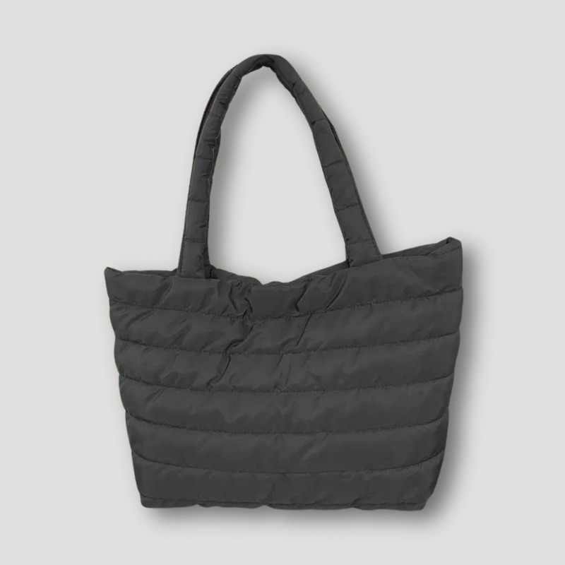 Zwart Gewatteerd Padded Puffer Schouder Tas