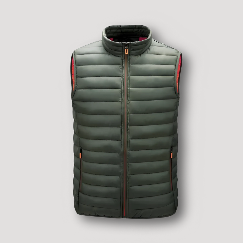 Mouwloos Tapered Fit Zip Up Padded Quilted Puffer Veste