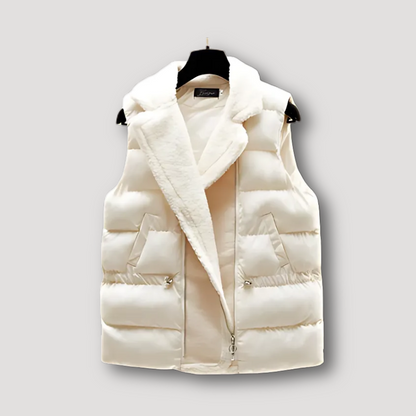 Winter Outfit Wide Leg Puffer Vest Ribbed Turtleneck Trui Driedelig