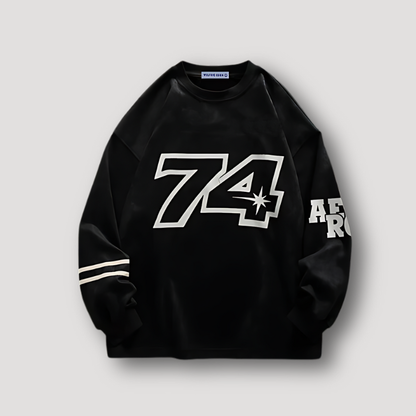 Sportief Retro Style No.74 Graphisch Gedrukt Sweater