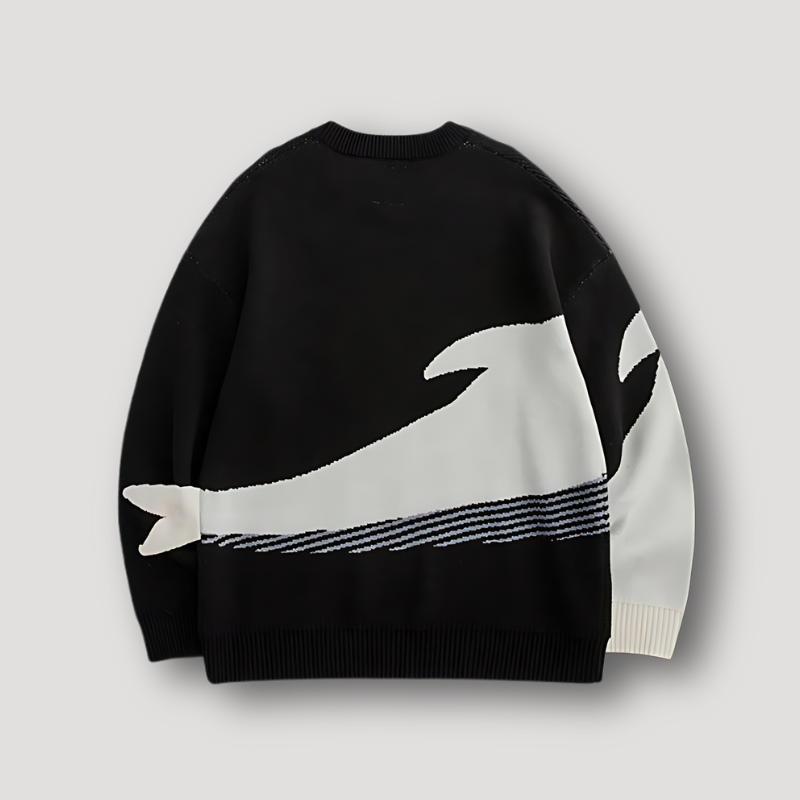 Grote Walvis Graphisch Knitted Sweater