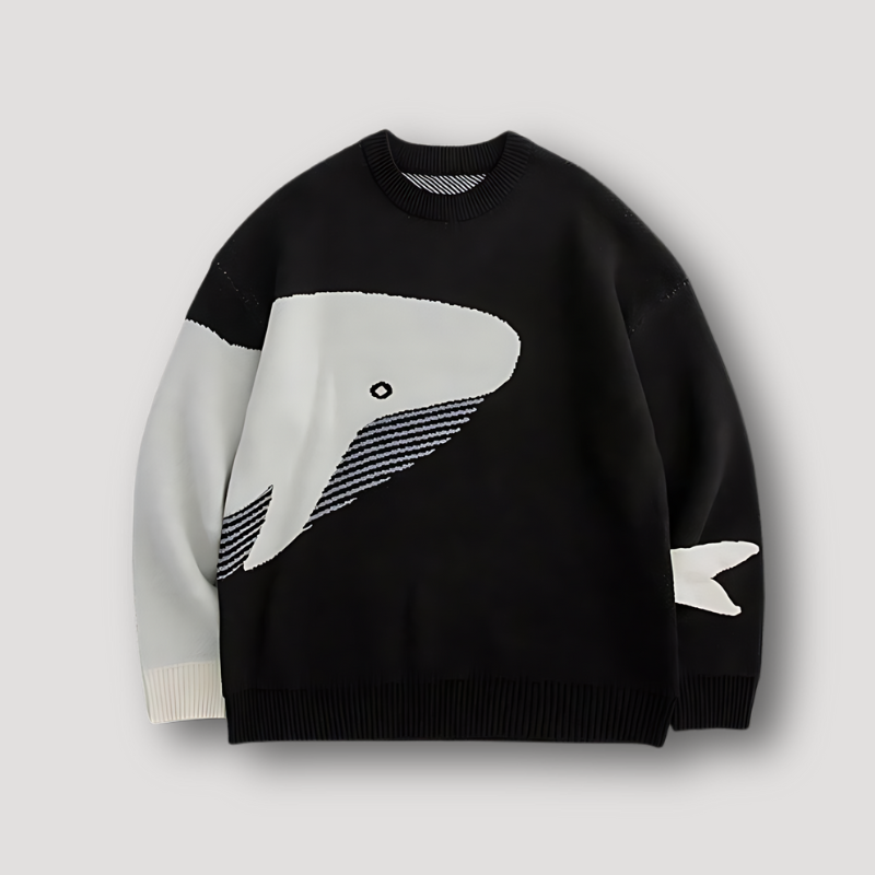 Grote Walvis Graphisch Knitted Sweater