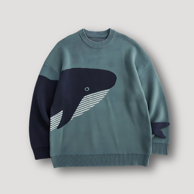 Grote Walvis Graphisch Knitted Sweater