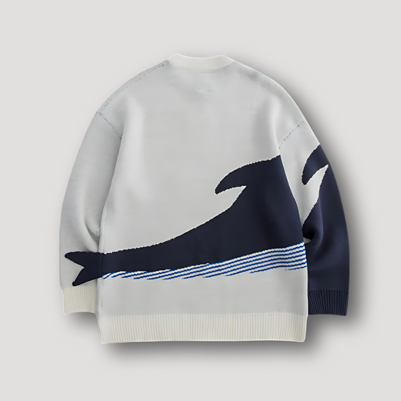 Grote Walvis Graphisch Knitted Sweater