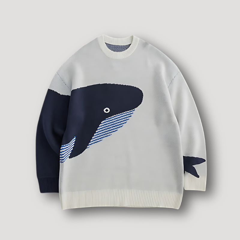 Grote Walvis Graphisch Knitted Sweater