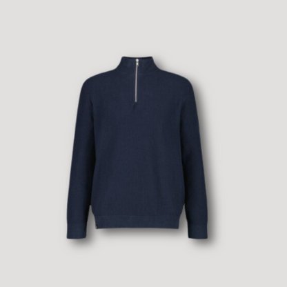 Quarter Zip Textured Gebreide Trui