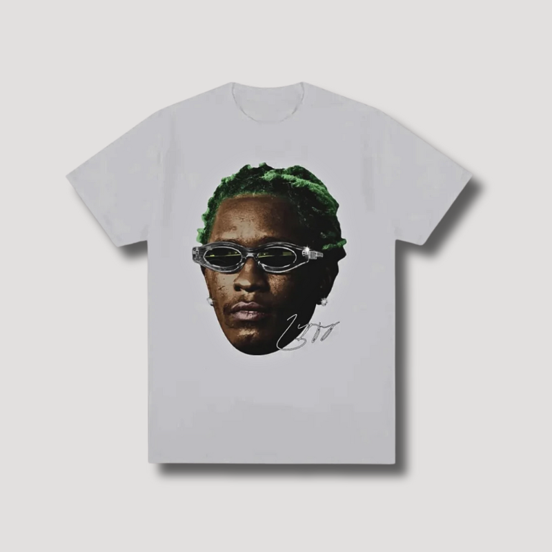 Rapper Young Thug Portret Grafisch Bedrukt T-Shirt