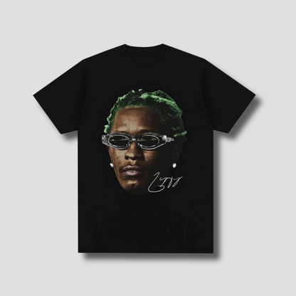 Rapper Young Thug Portret Grafisch Bedrukt T-Shirt