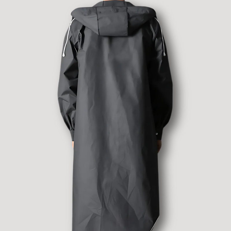 Trenchcoat Minimalistisch Lange Hooded Zwart Heren