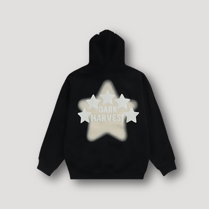 Dark Harvest Ster Borduurwerk Graphisch Afdrukken Hoodie